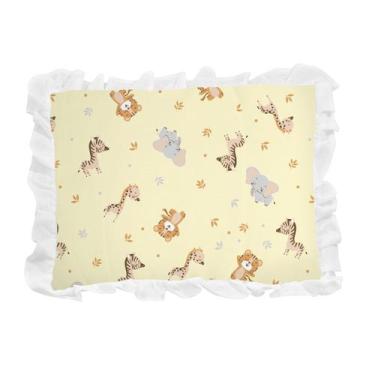 Imagem de Travesseiro Estampado com Babado para Bebê 28cmx35cm Bublim, Amigos da