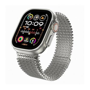Imagem de SRDRK Pulseira para Apple Watch Ultra 2 1 de 49 mm, 46 mm, 45 mm, 44 mm, 40 mm, 41 mm e 42 mm, para IWatch séries 10, 9, 8, 7, 6, 5, 4 e Se pulseiras de relógio Correa (titânio original, S10-42 mm)