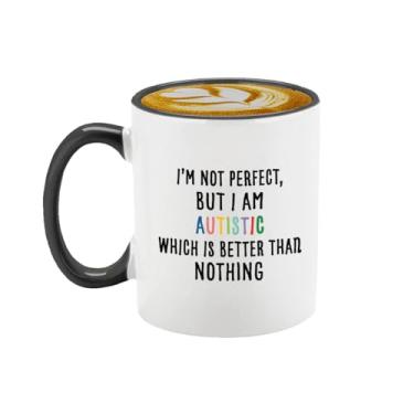 Imagem de Veracco Caneca de café I'm Not Perfect But I Am Autistic Conscientização do autismo, mercadoria e produtos, copo de aceitação de autismo, presentes para terapeutas, novidades, caneca de chá de