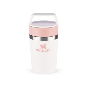 Imagem de Stanley - Copo de Café Térmico, Caneca de Viagem Café Go com Tampa de Duas Partes Para Beber e Alça de Transporte, Garrafa Térmica de Aço Inoxidável, 236 ml, Rose Quartz