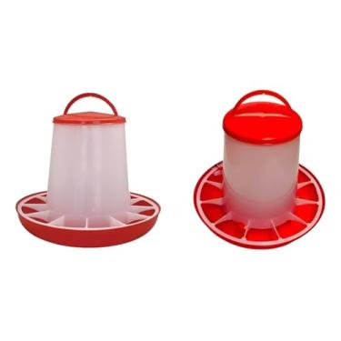 Imagem de 2 Comedouros Para Galinhas E Aves Em Geral - Capacidade de 6 Kg - Cor Vermelho