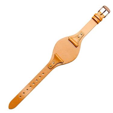Imagem de TPUOTI Pulseira de relógio de couro genuíno de liberação rápida para fóssil ES4114 ES4113 ES3625 ES3616 pulseira de relógio feminina 18 mm pulseira de moda (cor: amarelo-ouro rosa, tamanho: 18mm)