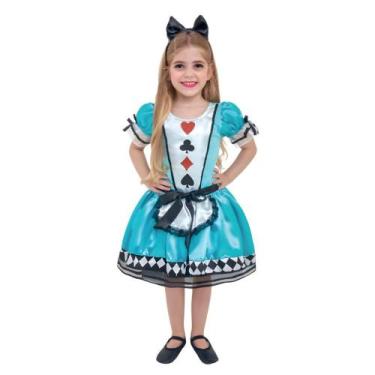 Imagem de Vestido Alice No Pais das Maravilhas Com Tiara de Festa - Fantasias Ca
