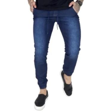 Imagem de Calça Jeans Jogger Masculina Jogguer Sarja Cores Preta,Caramelo,Vinho 