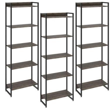 Imagem de Kit 3 Estantes Multiuso Industrial 5 Prateleiras Areta 186x60cm C01 Ca