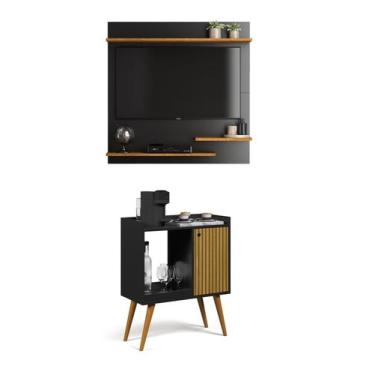 Imagem de Conjunto Sala de Estar Painel TV 32" e Aparador Retrô Pés Palito Linus