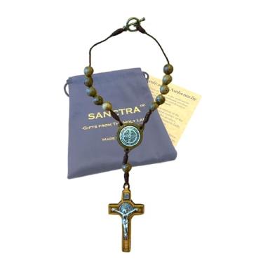 Imagem de SANCTRA Rosário de maçaneta de porta, feito à mão e abençoado na Terra Santa, contas de oração com medalha e crucifixo, bolsa de presente e certificado de autenticidade, gancho de porta cruzada, 7.68
