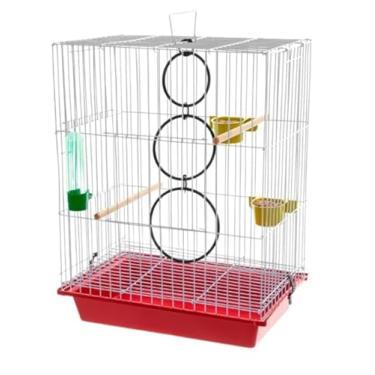 Imagem de Gaiola Calopsita Agapornis Periquito Completa Passaros Aves Poleiro Comedouro Bebedouro Acessorios