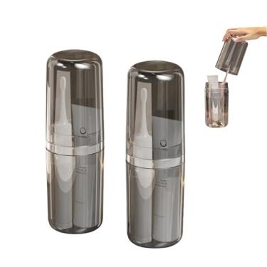 Imagem de 2 pacotes de suporte portátil para escova de dentes de viagem com capa | Estojo para escova de dentes e pasta de dente – Organizador de banheiro multifuncional para negócios, acampamento, viagem