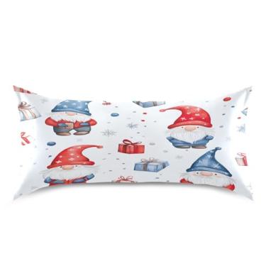 Imagem de Blueangle Linda fronha de cetim gnomos para cabelo e pele, fronha de seda, tamanho king (50,8 x 101,6 cm) - Capas de almofada de cetim refrescantes com fecho de envelope (264)