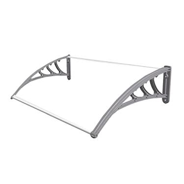 Imagem de Toldo de telhado de janela de porta de jardim ao ar livre, capa de policarbonato, resistente à corrosão, à prova de intempéries (tamanho: 60 x 100 cm) (uma cor 80 x 100 cm)