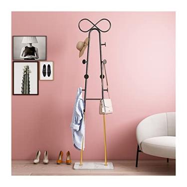 Imagem de 5sssallefaa Cabideiro para chapéus, suporte de casaco independente com cabide de metal de mármore estável para cachecol, mochila, guarda-chuva, carteira, cabideiro, cabideiro, independente, (C) (B)