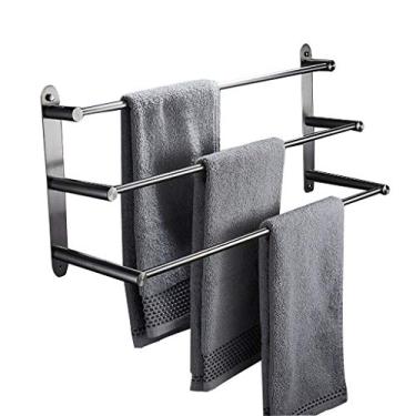 Imagem de Toalheiro de aço inoxidável com acabamento polido para ou cozinha com gancho 60 cm (60 cm)