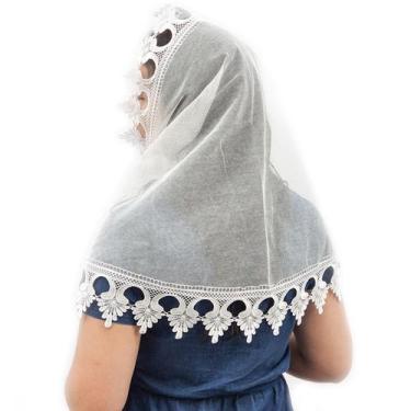 Imagem de Véu Ccb Congregação Cristã Renda Guipir Floral Adulto (Regina) - Centr