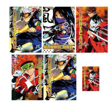 Imagem de Kit 5 Caderno Anime Capa Dura Brochurão 96 Folhas +1 Pequeno - 151917P