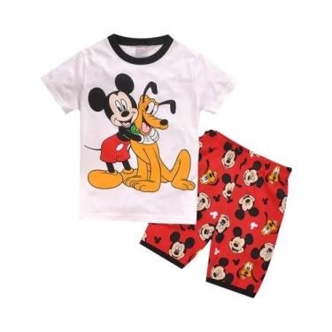Imagem de Conjunto De Pijamas De Manga Curta Para Crianças Fantasia De Mickey Ro