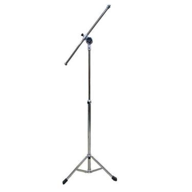 Imagem de Pedestal Microfone Tripé Girafa Cromado Estúdio Show