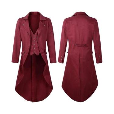 Imagem de Jaqueta masculina preta vintage fraque fantasia legal fantasia cosplay