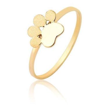Imagem de Anel Pata De Cachorro Feminino Patinha Ouro 10k Pet A331 - MAEHLER Art