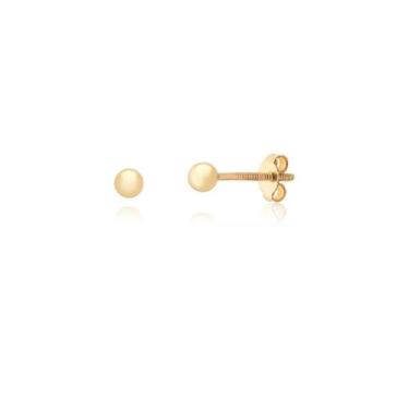 Imagem de Par De Brincos De Bolinha 3mm Em Ouro 18k Ab21 - MAEHLER Arte Em Joias