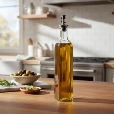 Imagem de Vidro Garrafa De Azeite Óleo Pimenta Conservas Bico Dosador - FLASHGOO