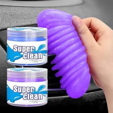 Imagem de Gel de limpeza de carro pacote com 2 – Massa de limpeza de carro universal para detalhes internos, kit de limpeza automática Slime e removedor de poeira, massa de carro para ventilação de limpeza