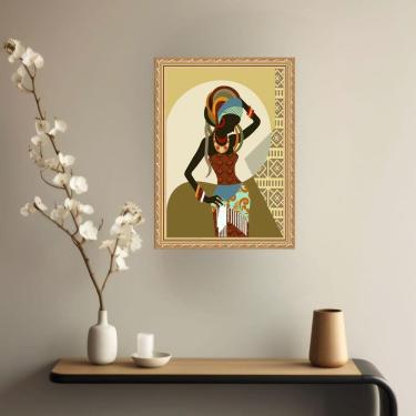 Imagem de Quadro Decorativo Mulher Negra 33X24Cm - Com Vidro