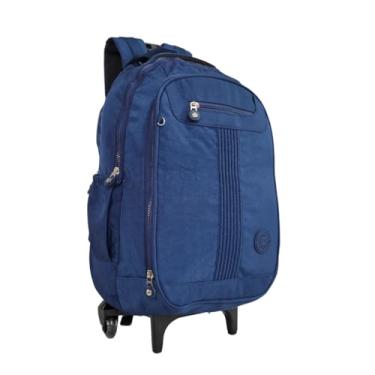 Imagem de Mochila De Rodinha Juvenil Masculino Feminino Escolar (Azul Marinho)