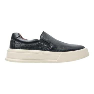 Imagem de Tênis Casual Oficina Slip On Couro Preto Masculino-Masculino
