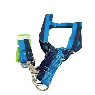 Imagem de Conjunto Peitoral Regulável Listrado com Guia para Cachorro - Ideal pa