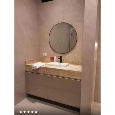 Imagem de Espelho Redondo Couro Caramelo 70cm LYO