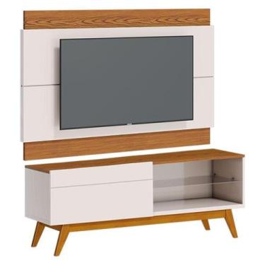 Imagem de Rack Bancada 1 Gaveta e Painel para Tv Classic 1.4 Off White Freijó - 