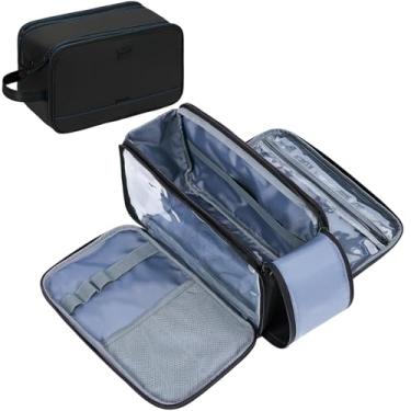 Imagem de ZEEMO Bolsa de Higiene Pessoal de Viagem para Homens, Grande Resistente à Água Dupla Face Kit Dopp Aberto, Organizador Versátil para Chuveiro e Acessórios de Higiene, Essenciais de Banheiro