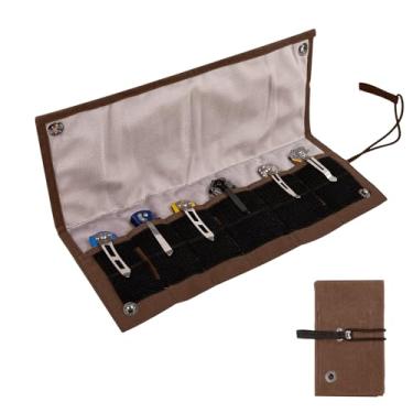 Imagem de Bolsa de exibição para faca de bolso, 6 compartimentos com canivetes, bolsa dobrável para armazenamento de facas pequenas, organizador de saco de rolo de facas, bolsa protetora de coleção de rolos de