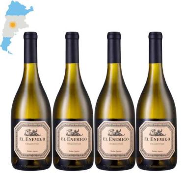 Imagem de Kit 4 Vinhos El Enemigo Chardonnay 750ml  Original Argentino