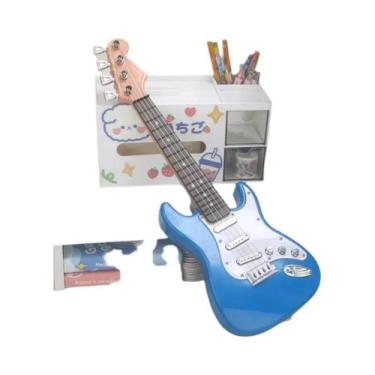 Imagem de Guitarra Elétrica Infantil De 4 Cordas, Instrumento Musical Eletrônico