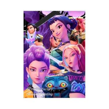 Imagem de Pintura Em Diamante 5D DIY De Rumi Mira Zoey, Anime Demon-Hunters, Pad