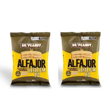Imagem de Kit 2 Alfajor Dr Peanut Leite Em Pó Whey Protein Sem Açúcar 55g