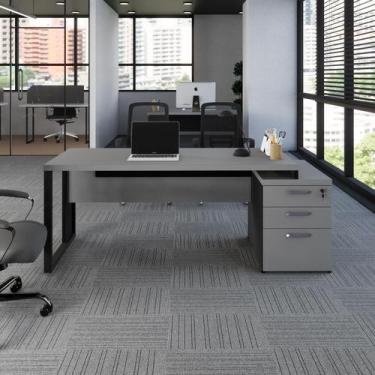 Imagem de Mesa Escritório Extensível 170cm a 192cm 3 Gav. Pé Metal F5 - F5 Offic