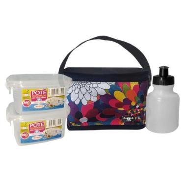 Imagem de Bolsa Termica Feminina Floral Kit com Potes para Refeições - CK Presen