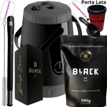 Imagem de Kit Completo Tereré Black Erva Mate Garrafa térmica Unitermi Copo Inox