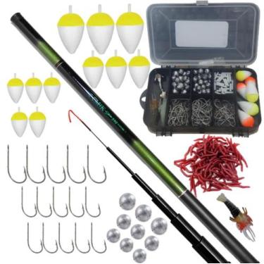 Imagem de Kit pesca vara Telescopica 3 metros mais estojo com acessorios isca bo
