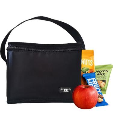 Imagem de Bolsa Térmica Pequena Preta 2 Litros Para Marmita Lanches Nutrição Dia