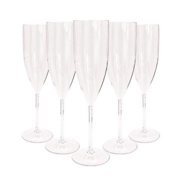 Imagem de 9 Taças De Champanhe Acrílico Cristal Colorido 160 Ml - M&Ca. Plástico