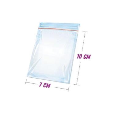 Imagem de 100 Sacos Saquinho Zip Lock Hermético 7x10cm Plastico Zip Lock - Inove
