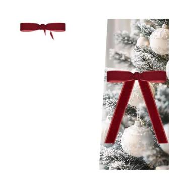 Imagem de Laços De Natal Em Veludo Borgonha 12 Peças Para Decoração De Árvores, 
