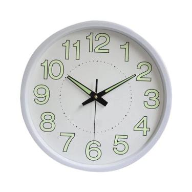 Imagem de Relógio de Parede Brilha no Escuro Analógico 25cm - Inter, Branco