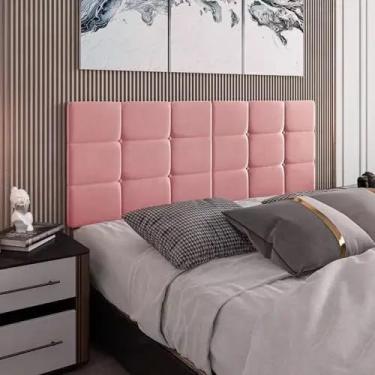 Imagem de Cabeceira Painel Estofada Suspensa Bia 1,60 Cama Box casal (Rosa Suede)