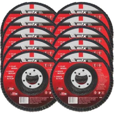 Imagem de Disco de Lixa Flap 4,1/2 POL Grana 60 Kit Com 10 Unidades MTX
