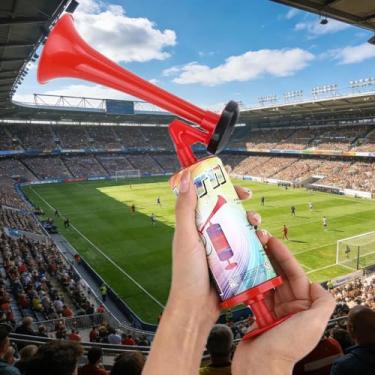 Imagem de Buzina de ar manual, bomba de plástico para fazer barco, para eventos esportivos, festas, uso de barco, buzina manual portátil 18 x 8 x 6 cm